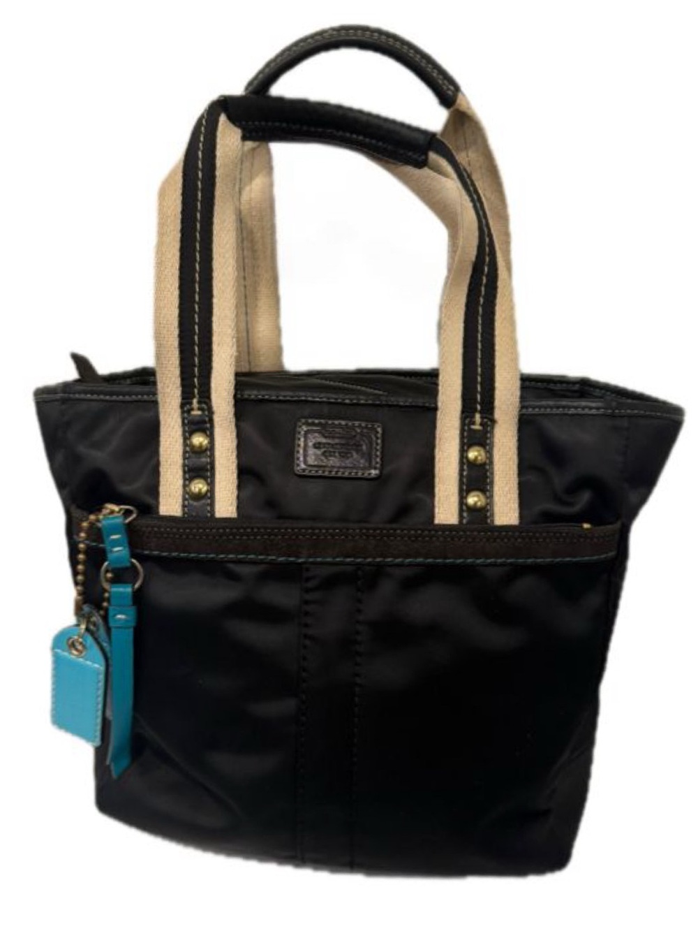 Vintage Coach Hampton Black Nylon Shopper Tote